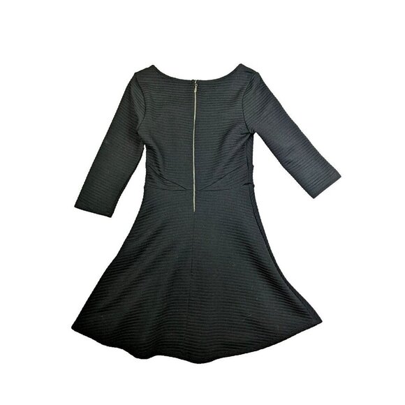 BEBOP - WOMEN'S BLACK RIBBED 3/4 SLEEVE FIT & FLARE A-LINE DRESS - SIZE S - Picture 4 of 4